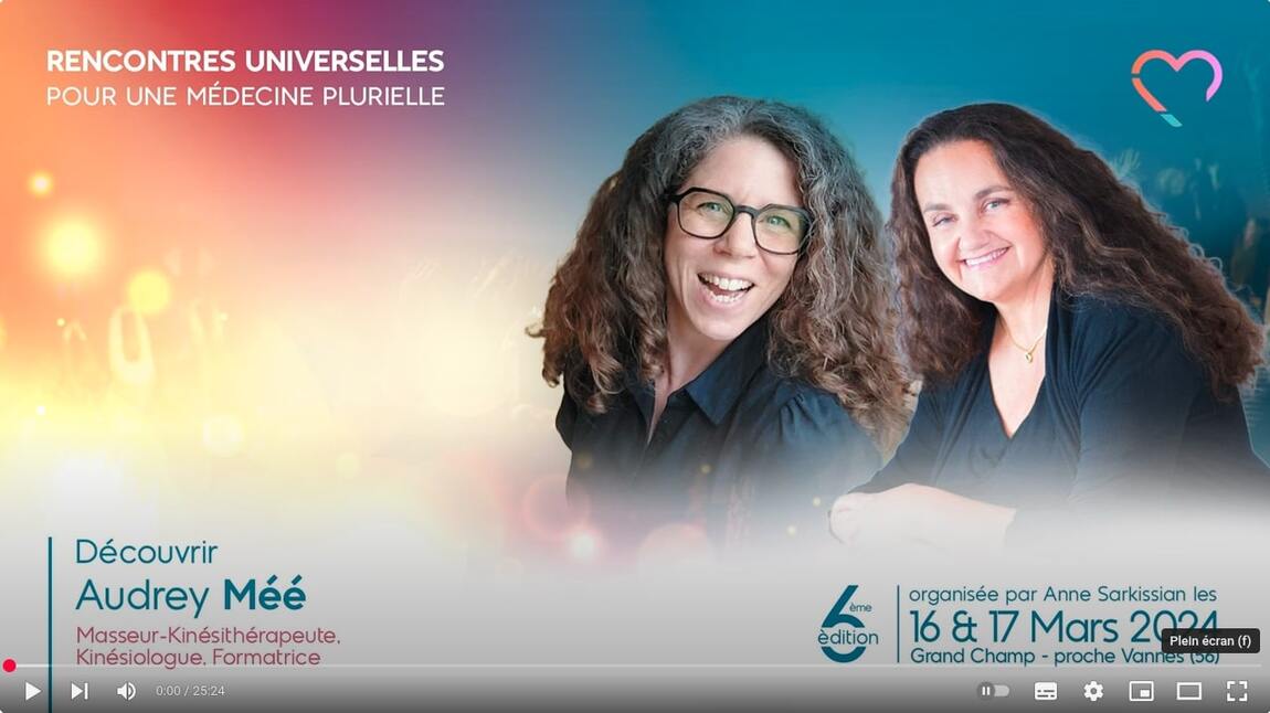 conference-audrey-mee Copie d'écran de la conférence d'Audrey Mee aux Rencontres Universelles 2024.